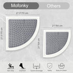 Shower Mat Non Slip: 27.5 X 27.5 Inch Large Corner Shower Mats for Inside Shower - Soft TPE Shower Floor Mat Anti Slip