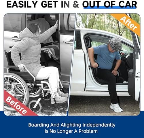 4 in 1 Car Door Handle Assist for Elderly 2PCS - Multifunction Car Transfer Aid - Help Elderly Get Out of Car, Auto Cane Portable Vehicle Support Handle for Seniors, Handicapped, Max 450 Pounds