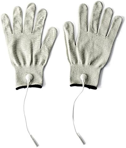 Pair of Conductive Fiber TENS/EMS Electrode Gloves & Massage Kneepads & Massage Socks With 6pcs Adapter Lead Wires For TENS/EMS Machine For Physical Therapy