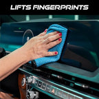 VIKING Glass Microfiber Cleaning Cloth for Car and Home 2 Pack, Glass Towels for Mirror, and Picture Frames, and Car Detailing Kit, 16 inch x 16 inch, Blue