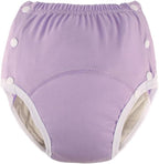 Cotton Incontinence Pants for Adults: Washable, Breathable, Adjustable Leak-Proof Underwear for Elderly (Purple, M)