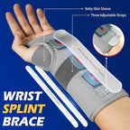 FEATOL Wrist Brace Splint Carpal Tunnel for Women Men, Night Wrist Sleep Support Brace, Right Hand, Medium/Large, Pain Relief for Sprain, Arthritis, Tendonitis