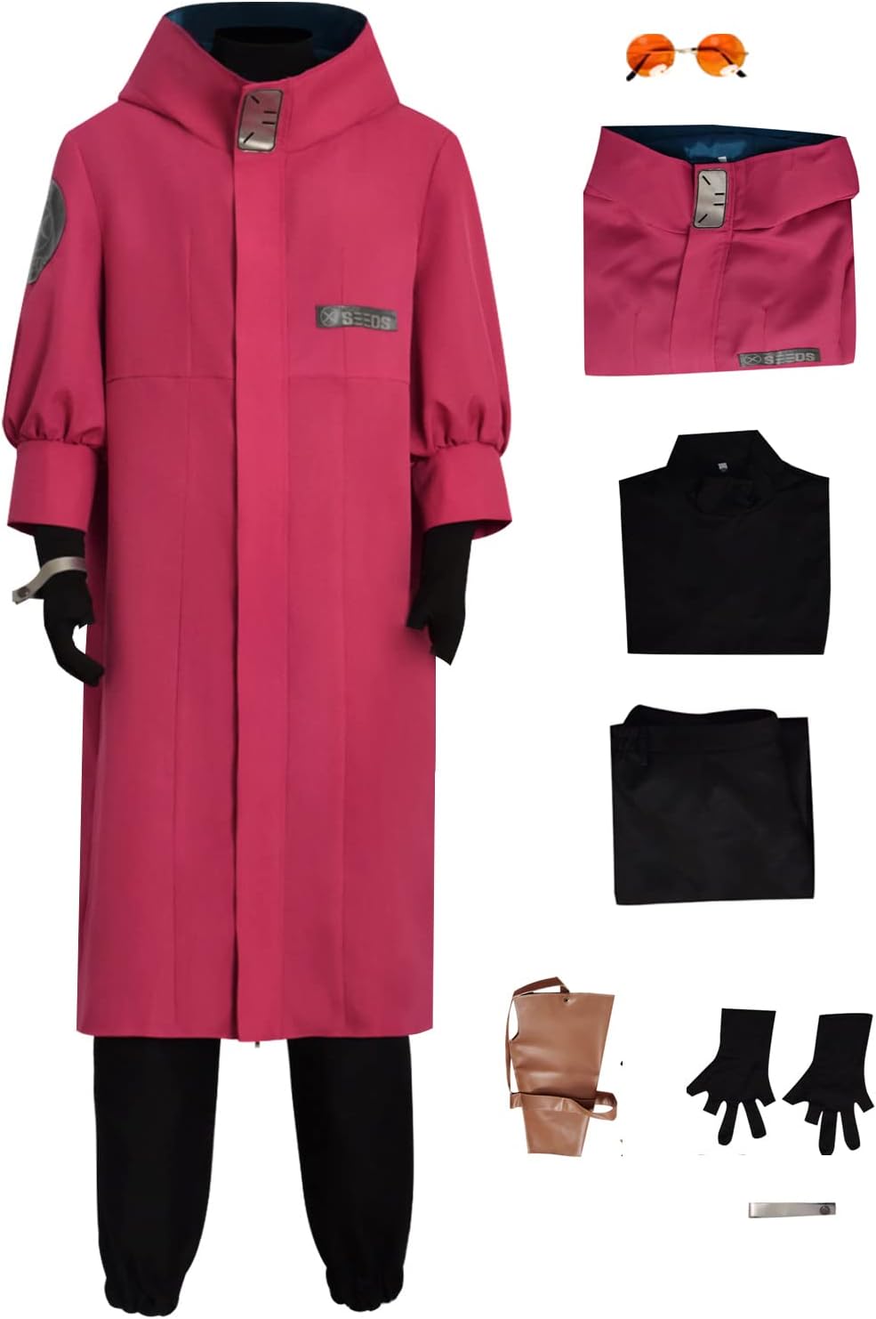 Adult Vash the Stampede Costume Suit Anime Trigun Vash Cosplay Uniform Red Trench Coat Halloween Outfits