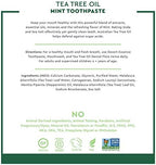 Desert Essence Tea Tree Oil Toothpaste - Mint - 6.25 Oz - Refreshing Taste - Deep Cleans Teeth & Gums - Helps Fight Plaque - Sea Salt - Pure Essential Oil - Baking Soda - Promotes Healthy Mouth