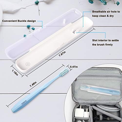 SUREE Extra Soft Toothbrush for Sensitive Teeth, Upgraded 10000 Ultra Soft Bristles for Adults & Elders, Manual Travel Toothbrush with Individual Portable Case (4 Pack)