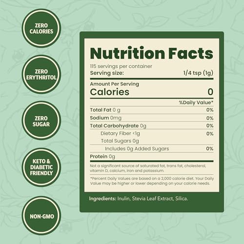 SweetLeaf Stevia Powder Shaker Jar - Zero Calorie Sweetener with Stevia Leaf Extract, No Artificial Sweetener Additives, Sugar Free, Keto Friendly, Non GMO, Gluten Free - 4 Oz (Pack of 2)