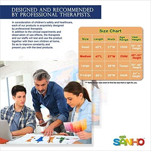 SANHO Dynamic Movement Sensory body Sock,Medium,Good for Height:41"-51",For Autistic & Sensory Processing Disorders,Updated Version,Orange.