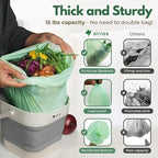 Small Compost Bags 1.6 Gal - 50 Compostable Kitchen Trash Bags for Countertop Bin - Cornstarch Leakproof & Tear-Resistant - OK Compost Home & Seedling Certified 0.18 mm Kitchen Garbage Bags