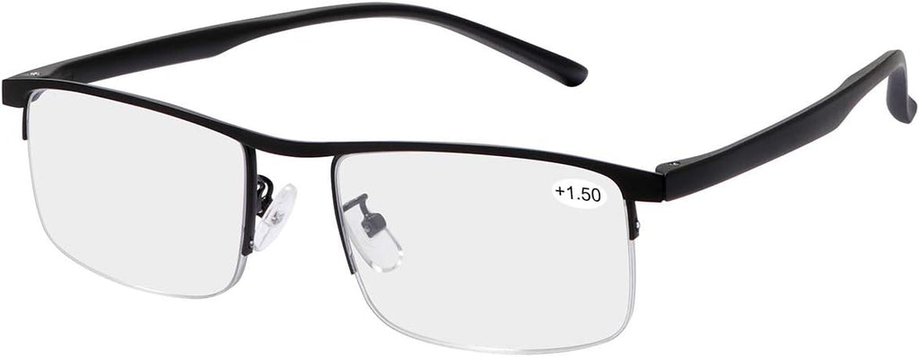 MIRYEA Progressive Multifocus Computer Reading Glasses Blue Light Blocking Multifocal Readers for Men and Women Multi Focus Eyeglasses Eyewear Anti Glare Light Weight TR90 Semi-rimless Frame