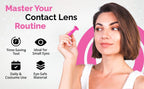 OptiWand Pink 2 Pack Small Soft Contact Lens Removal & Insertion Tool - Silicone Rubber Soft Lens Applicator & Remover Device with Pincher End & Finger Grips - Safe & Easy on Eyes, Travel Size 1.75"