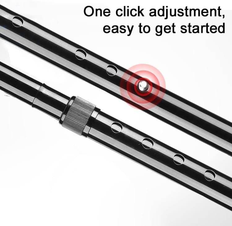 Anti-Slip Aluminum Alloy 4-Leg Folding Crutches for Elderly – Portable Multi-Function Walking Cane with Non-Slip Pads & Adjustable Height