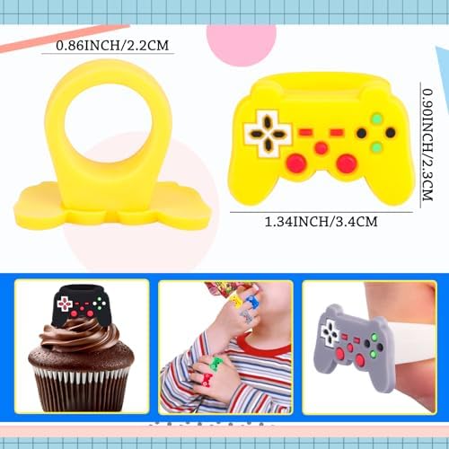 30pcs Video Game Cupcake Toppers Videos Gaming Cupcake Toppers Picks for Kids Baby Shower Video Theme Party Decorations Supplies (Video)