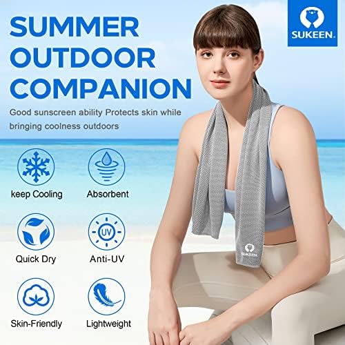 Sukeen 4 Pack Cooling Towels (40"x12"),Ice Towel,Soft Breathable Chilly Towel,Microfiber Towel for Yoga,Sport,Running,Gym,Workout,Camping,Fitness,Workout & More Activities