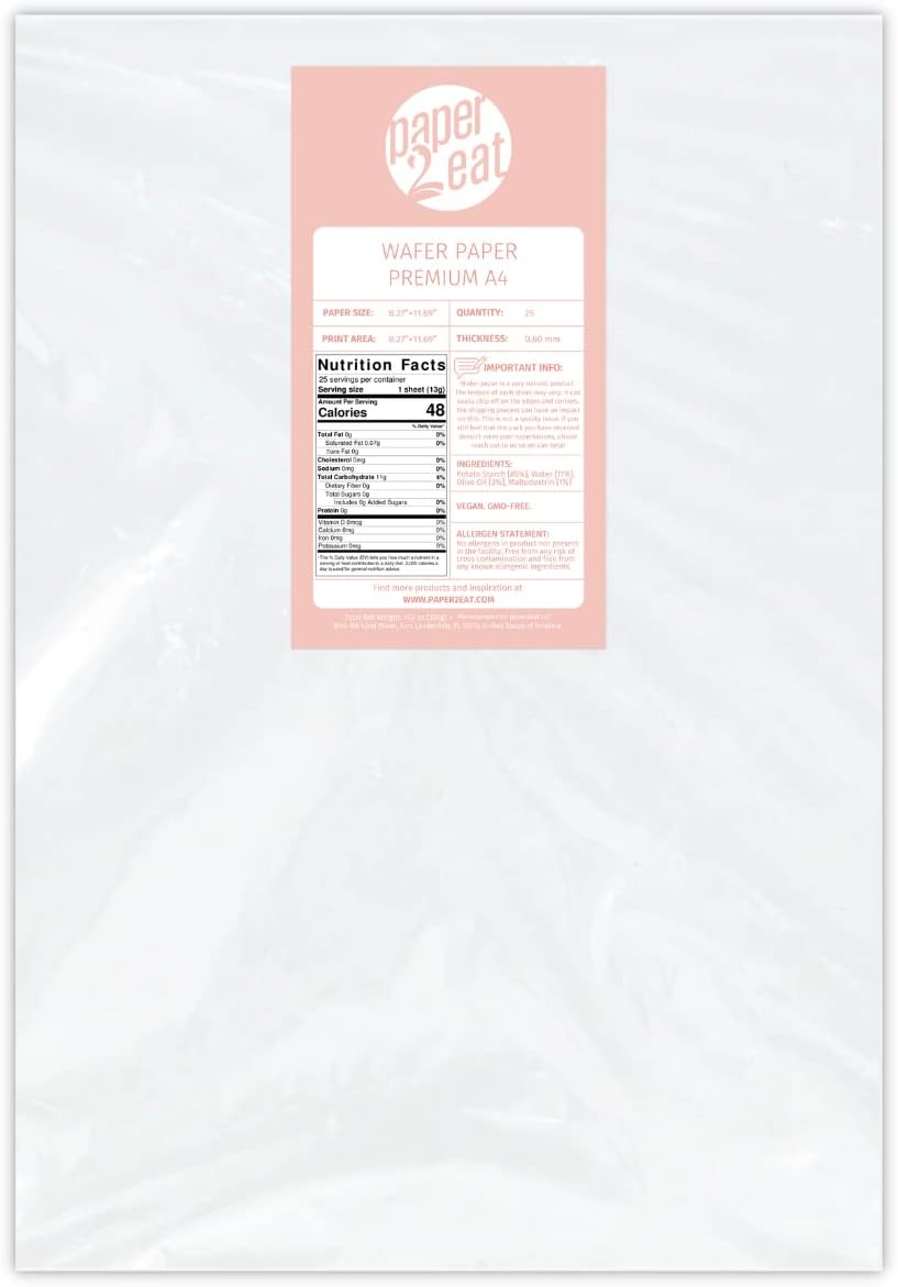 paper2eat edible Wafer Paper Sheets Premium - 0.60 mm - 25 sheets