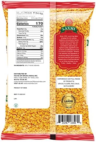 Laxmi Moong Dal (Split Mung Beans), 4 Pounds