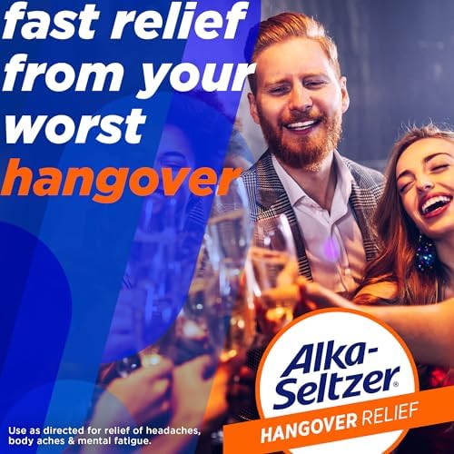 Alka-Seltzer Hangover Relief Effervescent Tablets Formulated for Fast Relief of Headaches, Body Aches and Mental Fatigue, 20CT