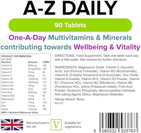 Multivitamin A-Z Daily Tablets 90 Tablets by Lindens