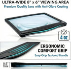 MagniPros 5X Rechargeable Large Ultra Bright LED Page Magnifier with Anti-Glare Lens & 3 Color Dimmable Light Modes, Relieve Eye Strain- Ideal for Reading Small Prints, Low Vision, Seniors