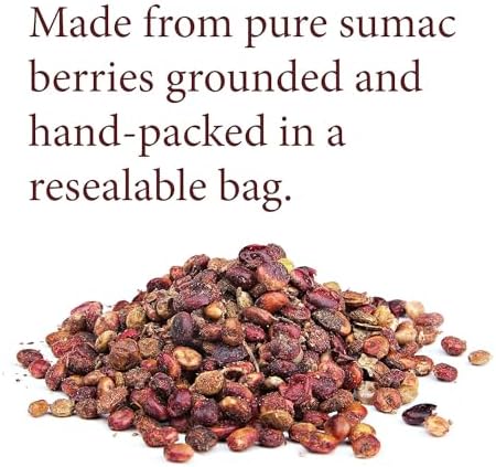 The Spice Way - Pure 100% Sumac, No Salt, no GMO, no Irradiation, Spice Seasoning Powder 8 oz (resealable bag) (Sumak)