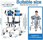 6-Wheels Walkers Disabled Children Cerebral Palsy Disabled Kids Walker, Upgrade Double Cushion Auxiliary Equipment Rehabilitation Standing Walking Aid for Lower Limb Training and Assis