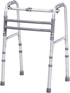 Folding Standard Walkers for The Seniors,MAX 350lbs，Portable Aluminum Alloy Walker，Adjustable Height, 2-in-1 Fixed，Cross Walk Modes Aluminum Frame Height Adjustable Standard Walkers