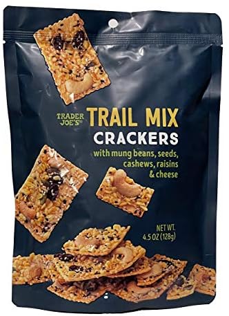 Trader Joe's Trail Mix Crackers with Mung Beans, Seeds, Cashews, Raisins & Cheese - 4.5oz (128g)-set 4
