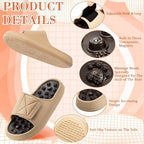 Glitopper Magnetic Acupressure Slippers Massage Slippers Acupressure Foot Shoes Reflexology Sandals Gift for Men Women Reduce Feet Neuropathy Pain Relief(Us Women 11.5-12.5/ Men 9.5-10.5,Khaki)