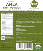 Amla Powder Organic 16 oz - USDA Certified Organic Amla Powder Ayurveda Herb Indian Gooseberry Powder Amalaki Superfood for Skin & Hair - Pure Ayurveda Products by Iyasa Holistics
