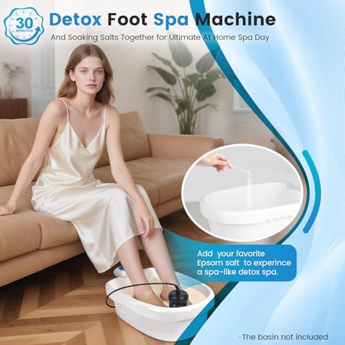 Ionic Foot Bath Detox Machine, Portable Ionic Detox Foot Bath Spa Machine Ion Cleanse Controller for Home Travel Holiday