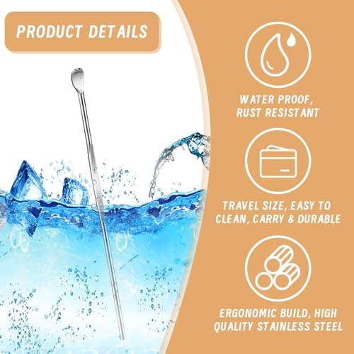 10 Pcs Metal Ear Cleaner Stainless Steel Ear Pick Portable Metal Earwax Curette Ear Cleaner Tool for Adult