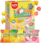 AMOS Peelerz Exotic Fruit Peelable Gummy Candy – 5 Fruit Flavors (Mango, Peach, Banana, Pineapple, Lychee), 8.47oz (240g), Individually Wrapped