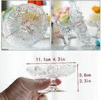kanpura Set of 6 Glass Cake Plate Dessert Stand,Crystal Cupcake Plate Server for Chocolate, Dessert, Fruit Clear Small Cake Stand for Christmas, Birthday, Baby Shower Party