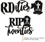 1 PCS Rip Twenties Cake Topper - Black Glitter Death to My Twenties Cake Pick - 20s Cake Decorations for Funeral Happy Youth 30th Birthday Party Supplies
