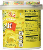 Pillsbury, Funfetti, Neon Yellow Vanilla Frosting, 15.6oz Tub (Pack of 3)