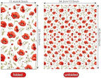200PCS Poppy Floral Paper Napkins - 4.5" x 8" Folded Red Poppies Flowers Disposable Guest Napkins, Decorative Hand Napkin for Poppies Party Supplies, Dinner, Wedding, Birthday, Garden Party