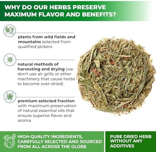 50 Bags Yarrow Herb Dried Yarrow Leaf & Flower Herbal Tea (Achillea Millefolium Tea) - 50 Count 1.5g Bags Herb Tea Milenrama Hojas