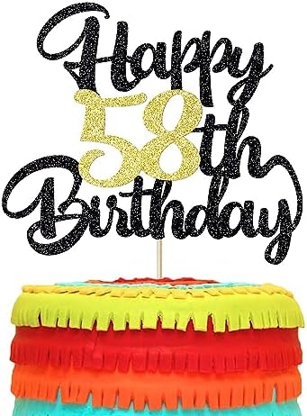 58th Happy birthday cake topper happy cake decoration 58th birthday party decoration gift plugin (58)