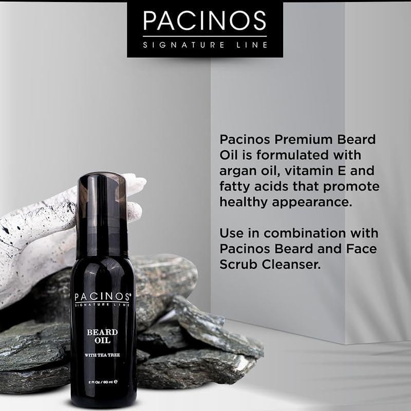 Pacinos Beard Oil - Hair Growth Moisturizing Oil with Natural Ingredients - 2 oz