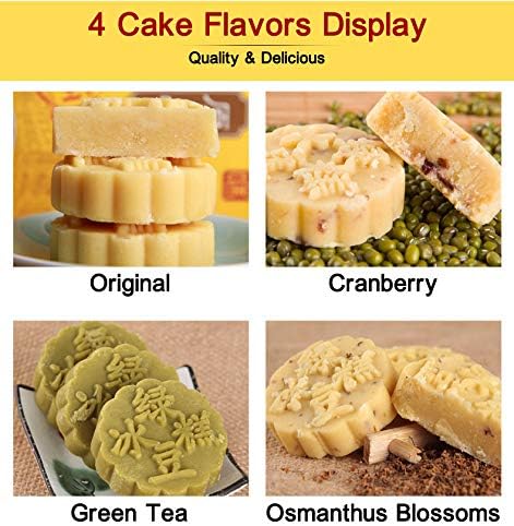 Green Bean Pastry, Mung Bean Cake, Famous Chinese Soft Cake/Biscuits, 5 Pieces/6.7 oz./190g, 4 Optional Flavors, 绿豆糕 (Plain Flavor)