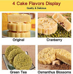 Green Bean Pastry, Mung Bean Cake, Famous Chinese Soft Cake/Biscuits, 5 Pieces/6.7 oz./190g, 4 Optional Flavors, 绿豆糕 (Plain Flavor)