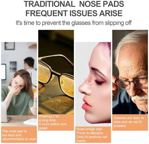 Glasses Nose Pads Replacement and Repair Kit, 25 Pairs Ultra Soft Silicone Nose Pads for Glasses, Non-Slip Eyeglass Nose Pads, Universal Fit Comfort Nose Pads Reduce Pain,Prevent Slipping