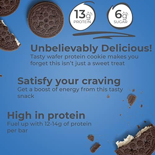 Power Crunch Whey Protein Bars, High Protein Snacks with Delicious Taste, Cookies and Cream, 1.4 Ounce (12 Count)