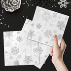 40pcs Snowflake Winter Napkin Party Decoration Winter Snowflake Silver Gray Wonderland Theme Paper Table Napkin Disposable for Christmas Holiday Birthday Party Supplies