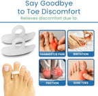 VIVEsole Hammer Toe Crest Cushion & Buttress Pad - Reduces Pressure from Calluses & Hammer Toes (Pair) - for Left & Right Feet - Toe Separator Corrector for Curled, Crooked, Curved, Overlapping Toes