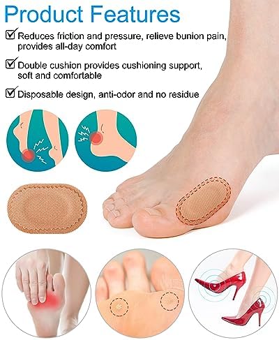 36Pcs Bunion Pain Relief Pads to Wear with Shoes, Self-Adhesive Bunion Protector Pad Corn Cushions for Women Men to Reduce Friction and Pressure