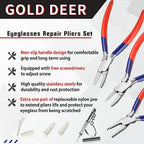 3PCS Round & Nylon Jaw Eyeglasses Frame Pliers Nose Pad Arm Adjusting Pliers Flat Nose Nylon Jaws Pliers Optical Pliers Set for Eyeglass Repair and Assembly and Adjustment Eyeglass Pliers