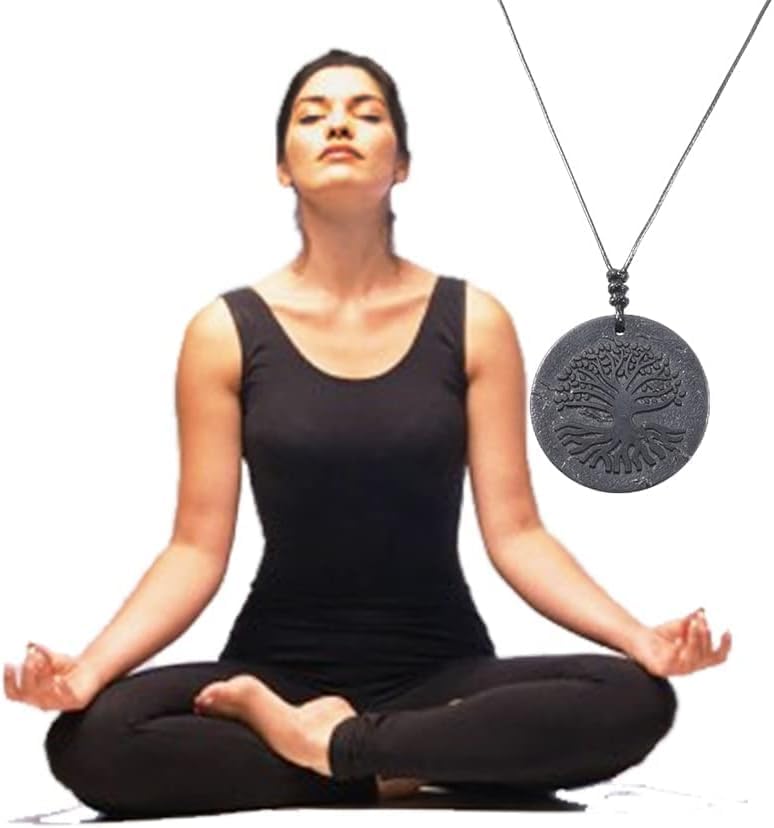 RICHRAIN Shungite Necklace Shungite Stone Pendant Crystal Protection Healing Crystals for Women Men
