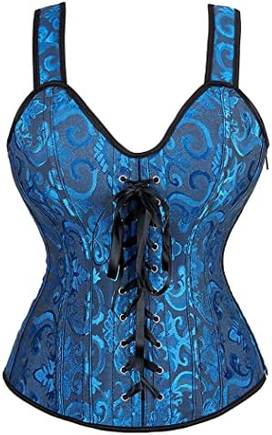 Women's Gothic Brocade Strap Plus Size Bustiers Corsets Top