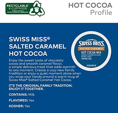 Swiss Miss Salted Caramel Hot Cocoa, Keurig Single Serve K-Cup Pods, 10 Count (Packs of 6)