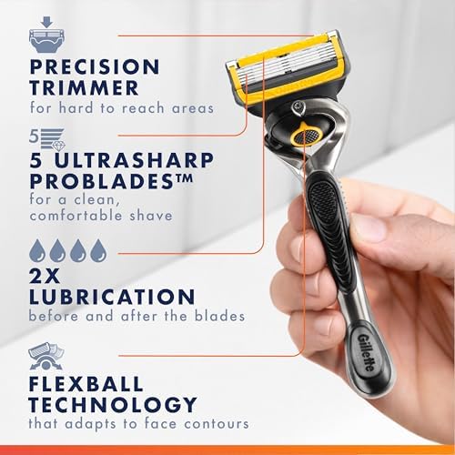 Gillette ProGlide Shield Razor Refills for Men, 4 Blade Refills